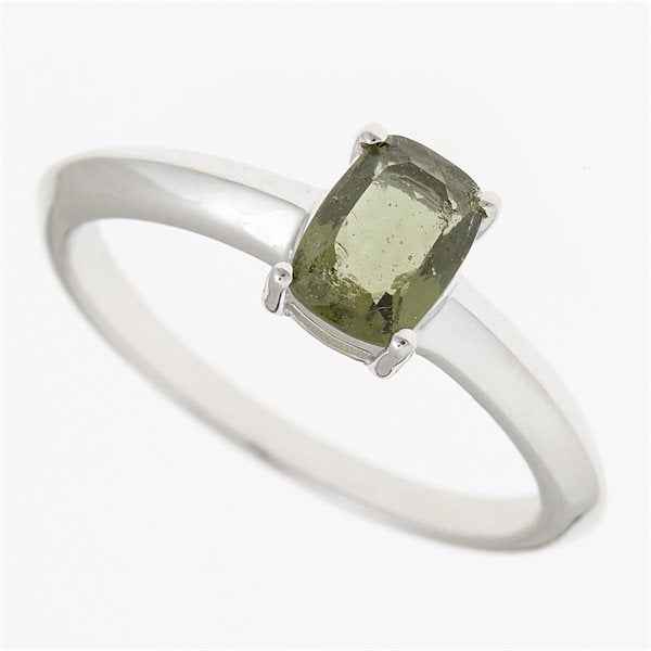 Anello Argento con moldavite R12