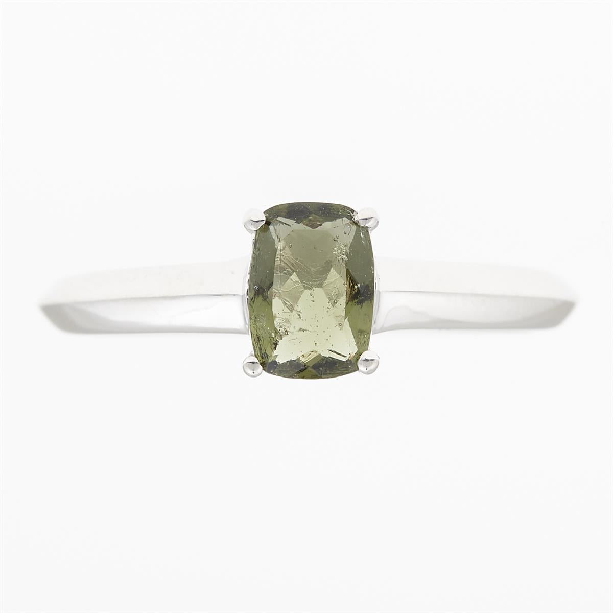 Silver ring with moldavite R12