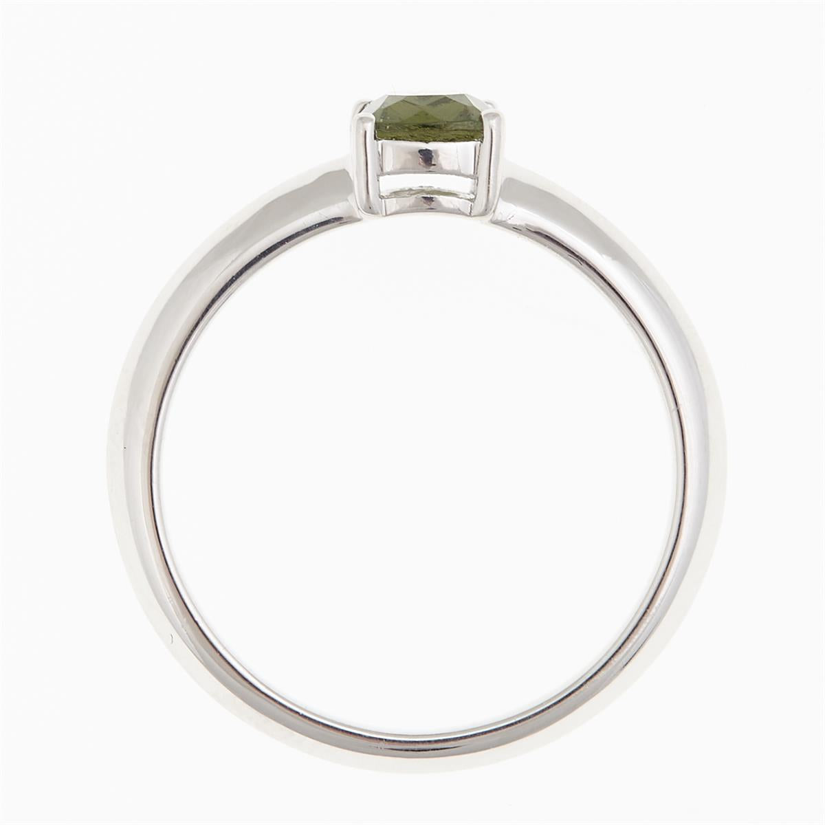 Silver ring with moldavite R12