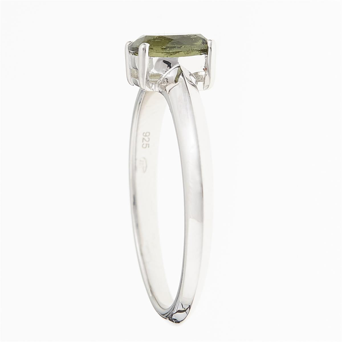 Silver ring with moldavite R12