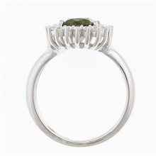 Silver ring with moldavite and zirconia R13