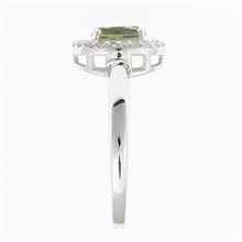 Anello in argento con moldavite e zirconi R14