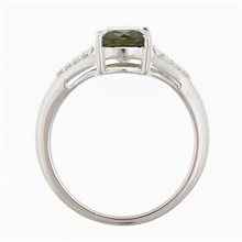 Anello in argento con moldavite e zirconi R15