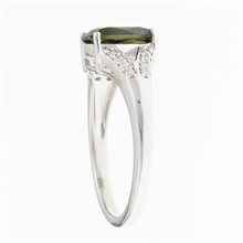 Anello in argento con moldavite e zirconi R15
