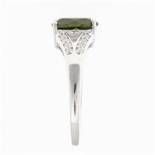 Silver ring with moldavite and zirconia R15