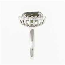 Anello in argento con moldavite e 25 zirconi