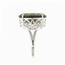 Silver ring with moldavite 29