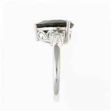 Anello Argento con moldavite e zirconi 6