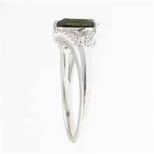 Anello Argento con moldavite e zirconi R8