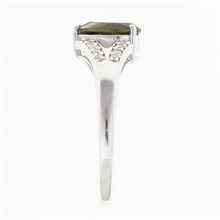 Anello Argento con moldavite e zirconi R8