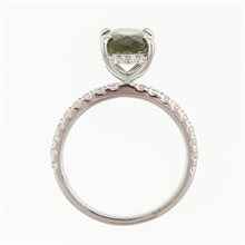 Anello in argento con moldavite e zirconi 982