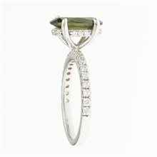 Anello in argento con moldavite e zirconi 982