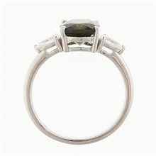 Anello Argento con moldavite e zirconi 983
