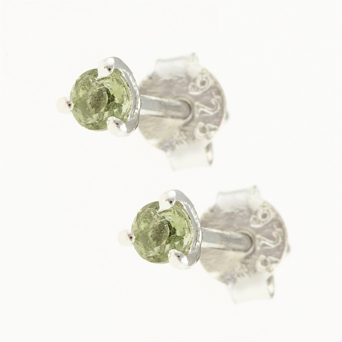Silver earrings with moldavites 012