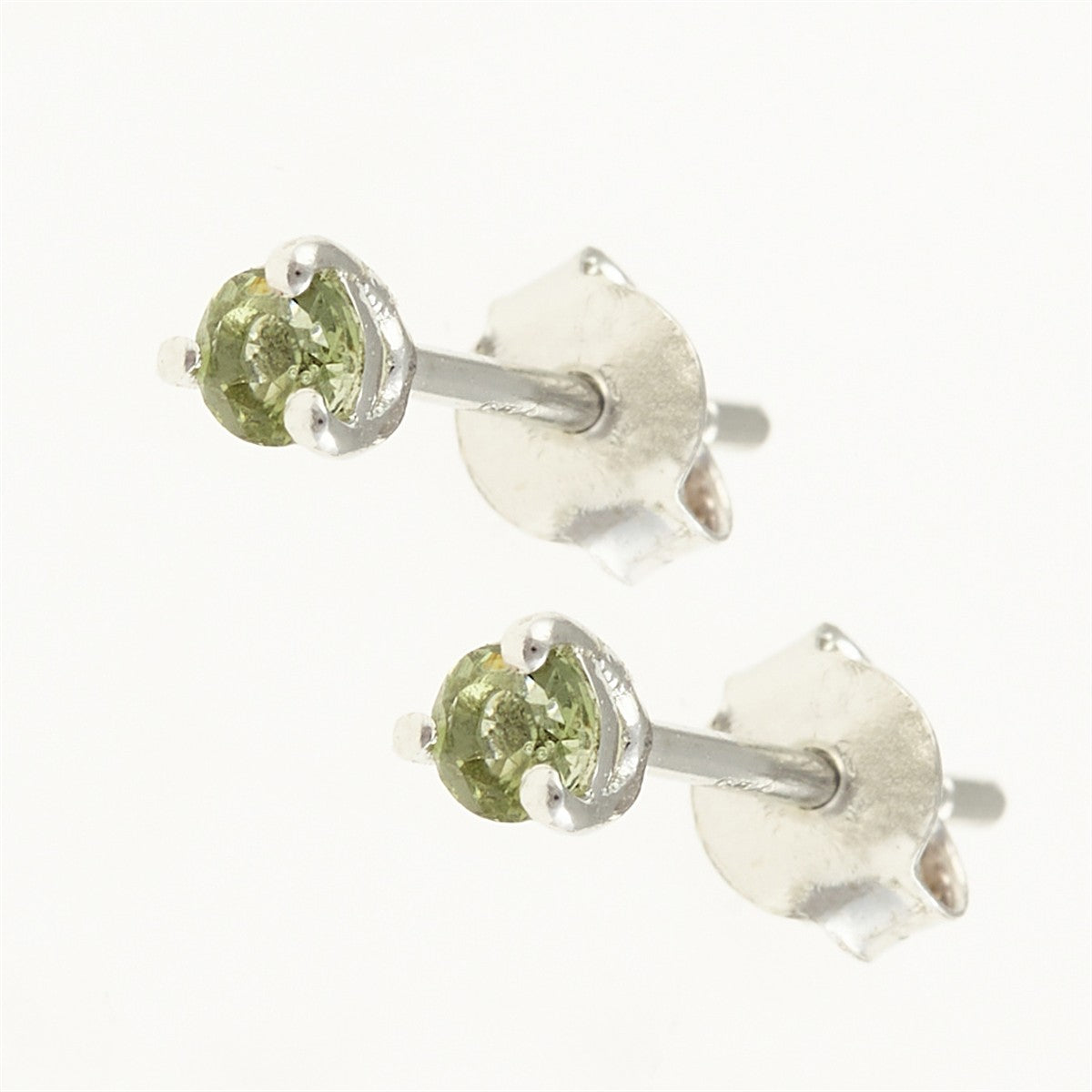 Silver earrings with moldavites 012
