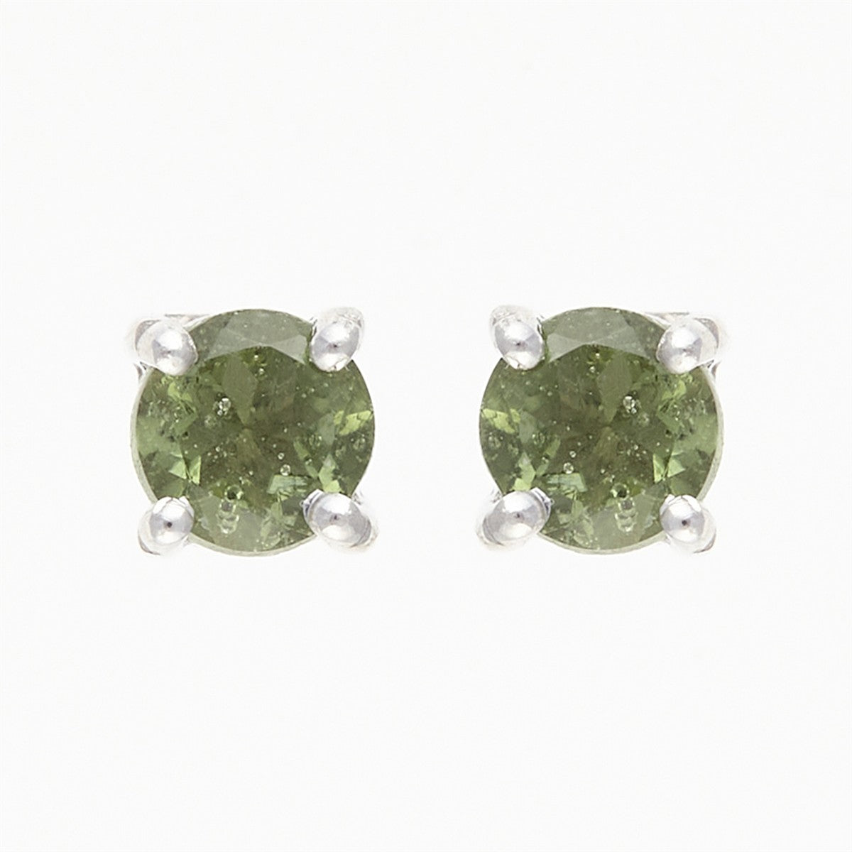 Silver earrings with moldavites 014
