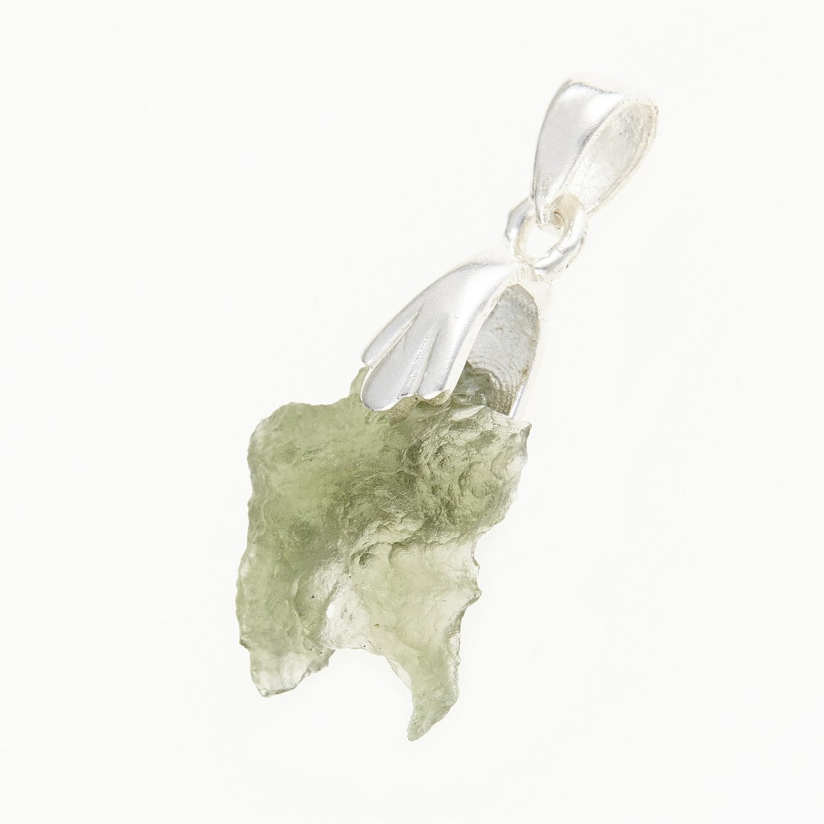Silver pendant with moldavite 001-13