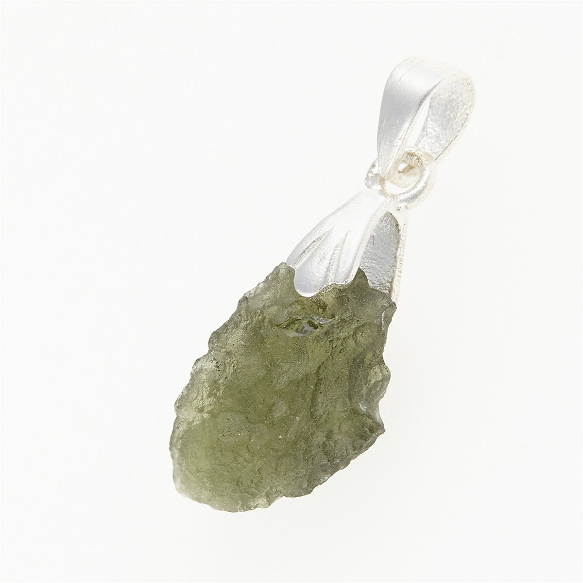 Silver pendant with moldavite 001-9