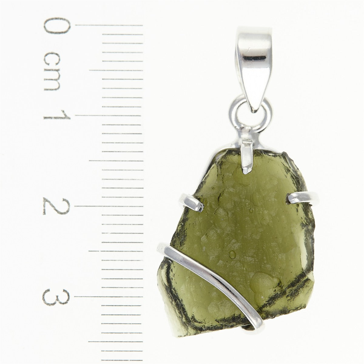 Silver pendant with a moldavite SATP014