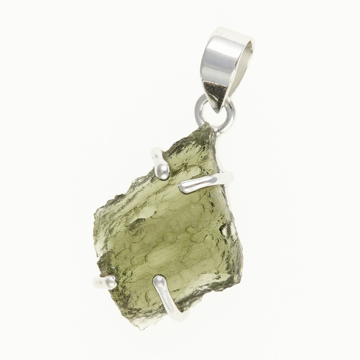 Silver pendant with a moldavite SATP020