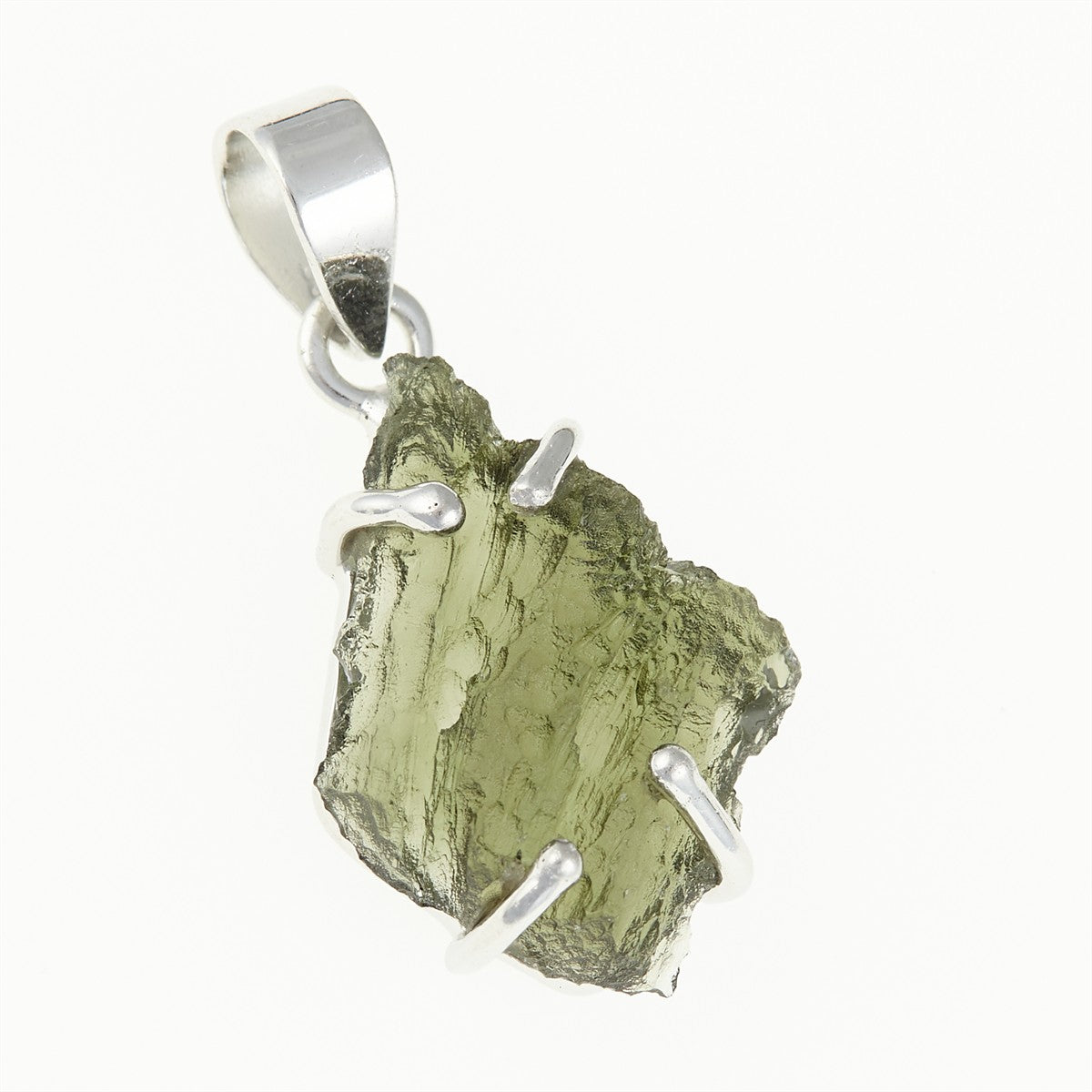 Silver pendant with a moldavite SATP020
