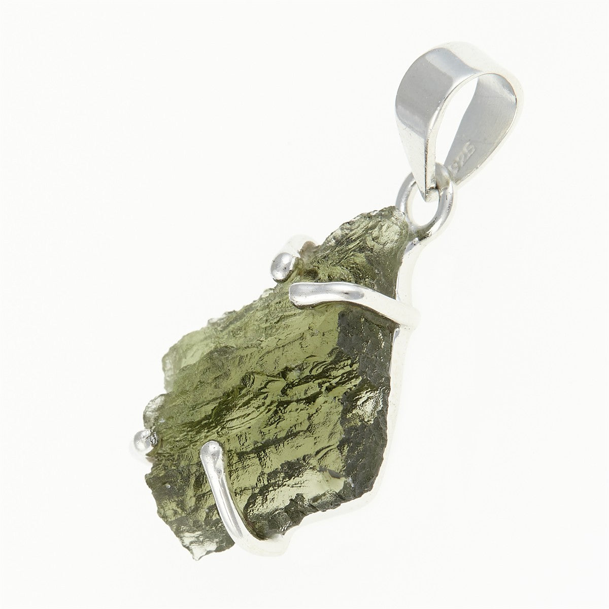 Silver pendant with a moldavite SATP020