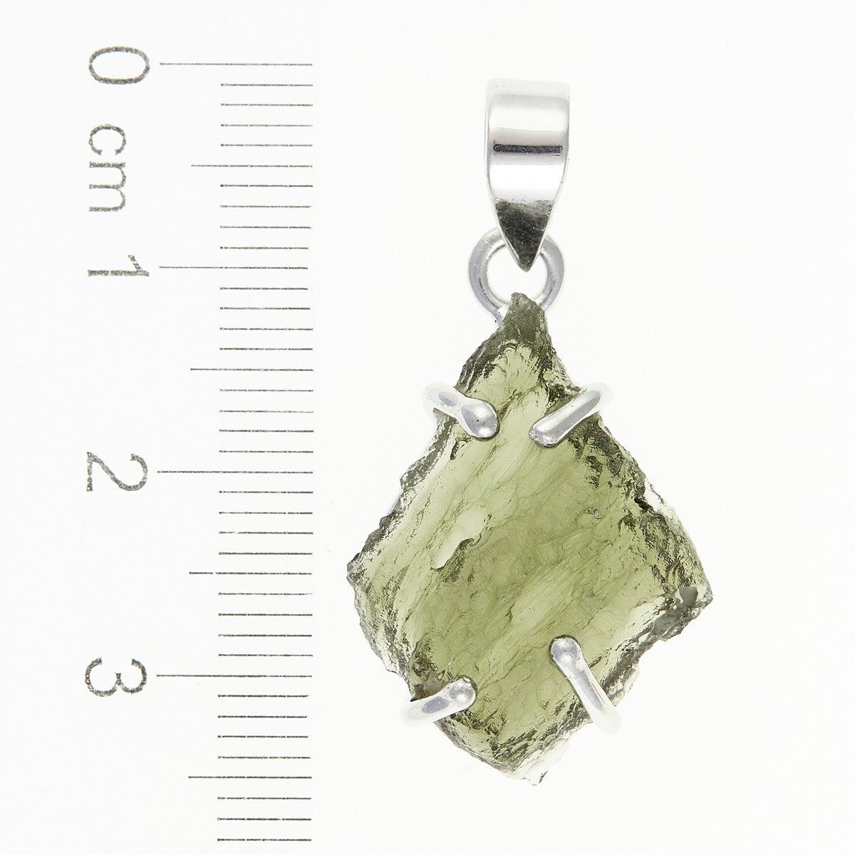 Silver pendant with a moldavite SATP020
