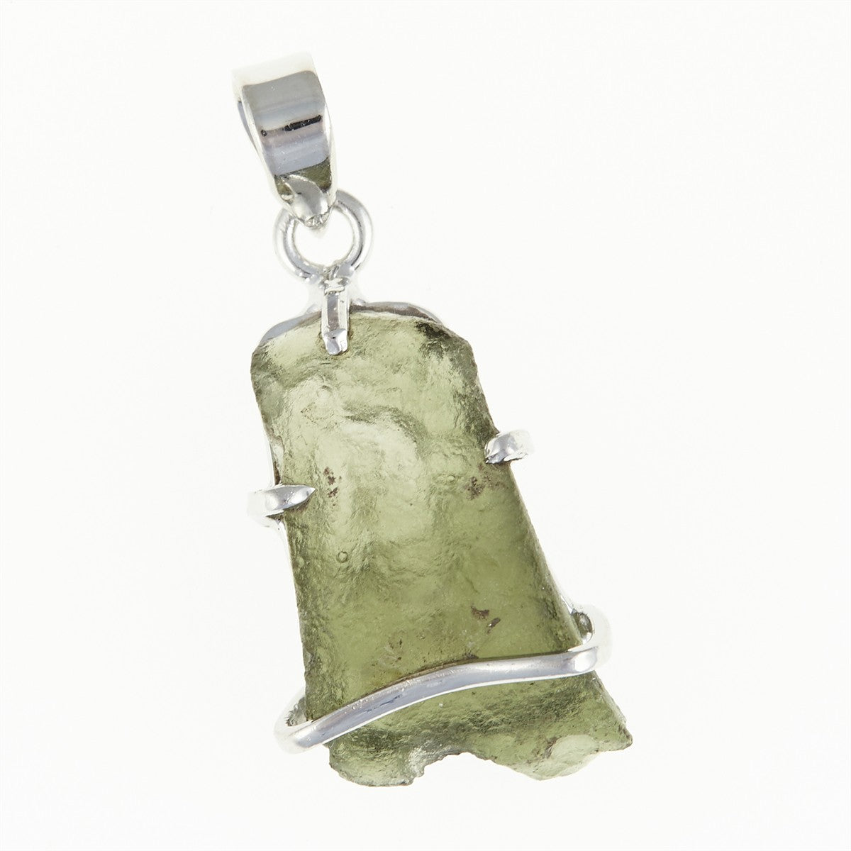 Silver pendant with moldavite SATP041