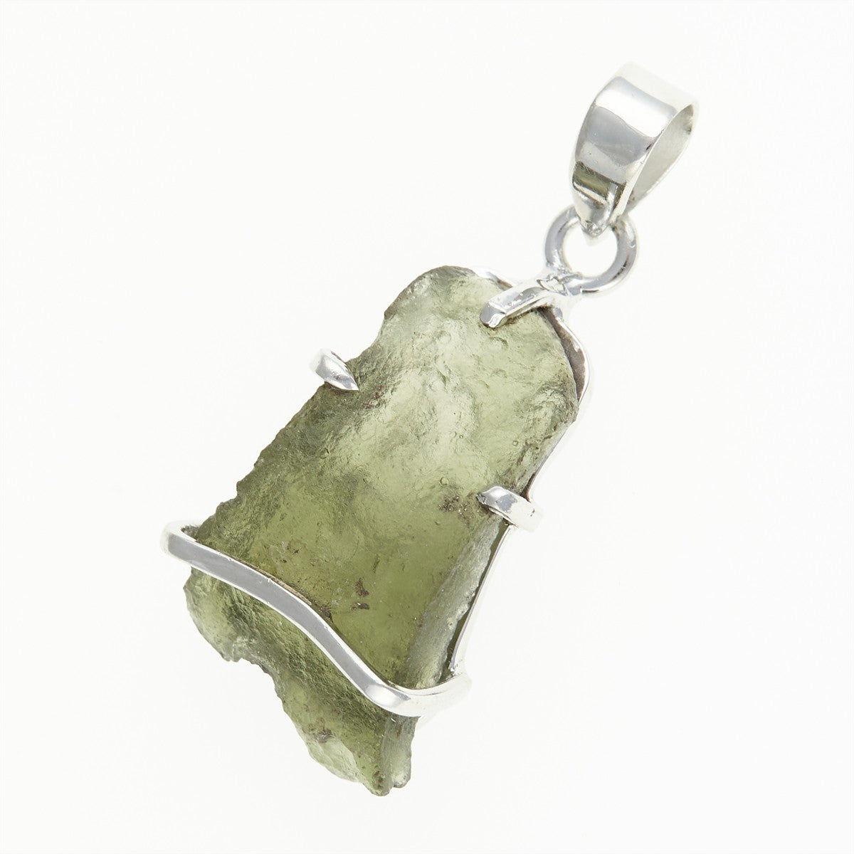 Silver pendant with moldavite SATP041
