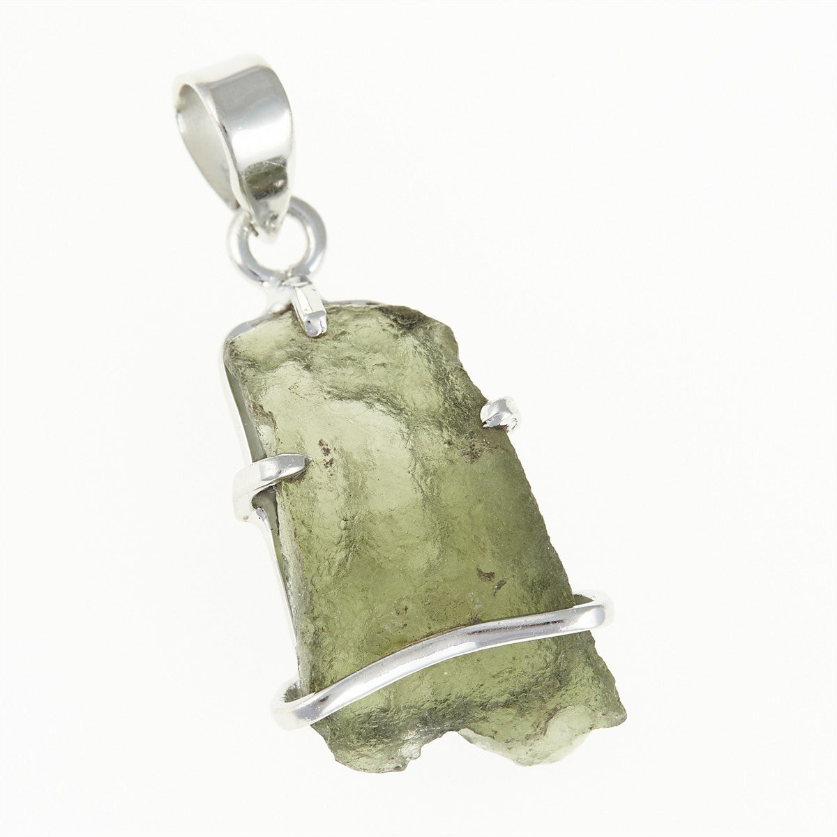 Silver pendant with moldavite SATP041
