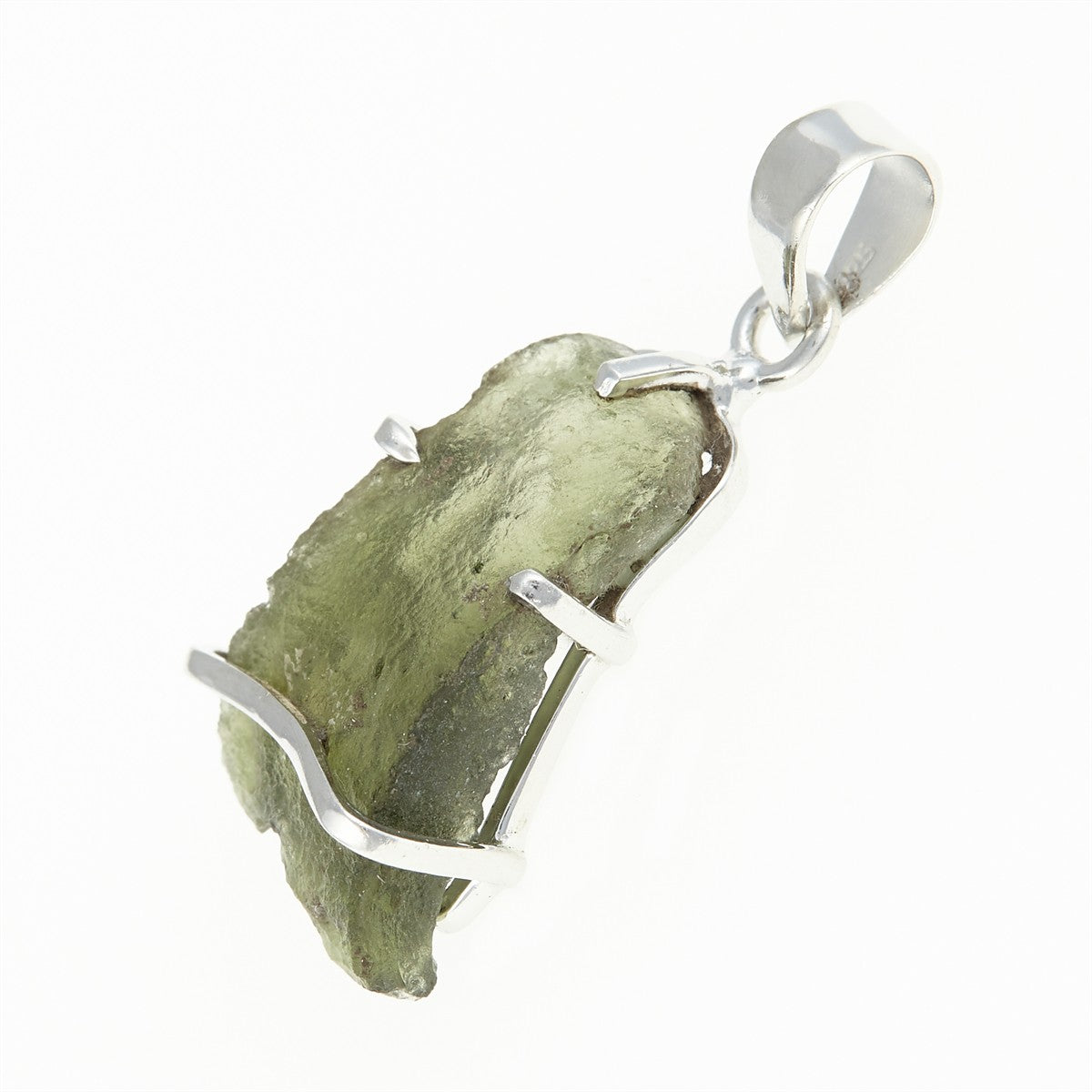 Silver pendant with moldavite SATP041