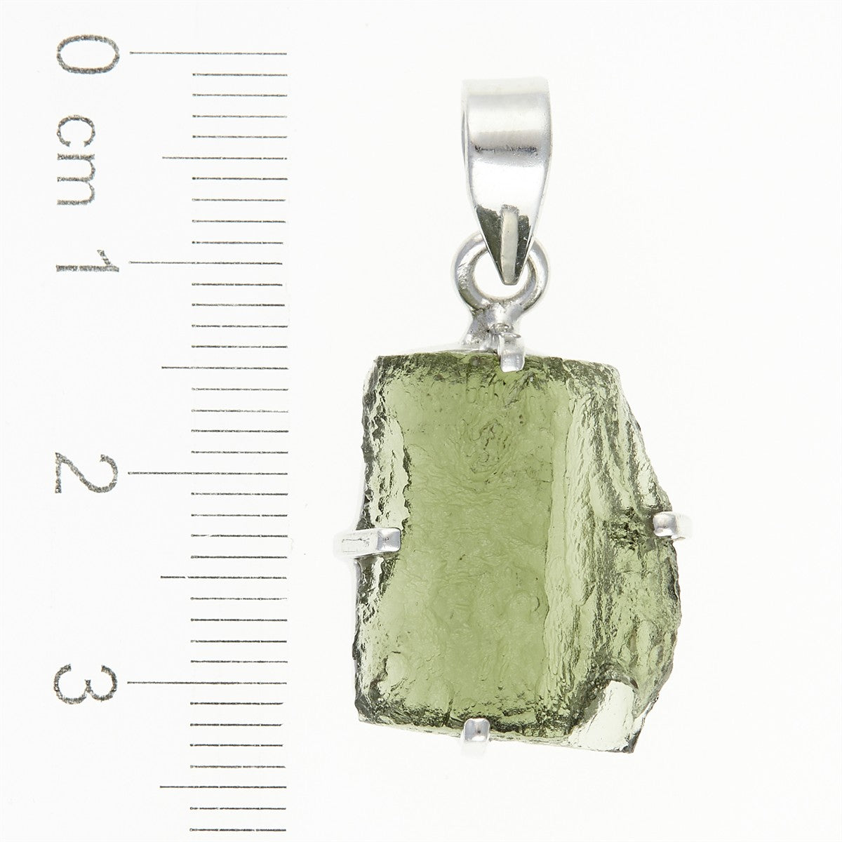 Silver pendant with a moldavite SATP052
