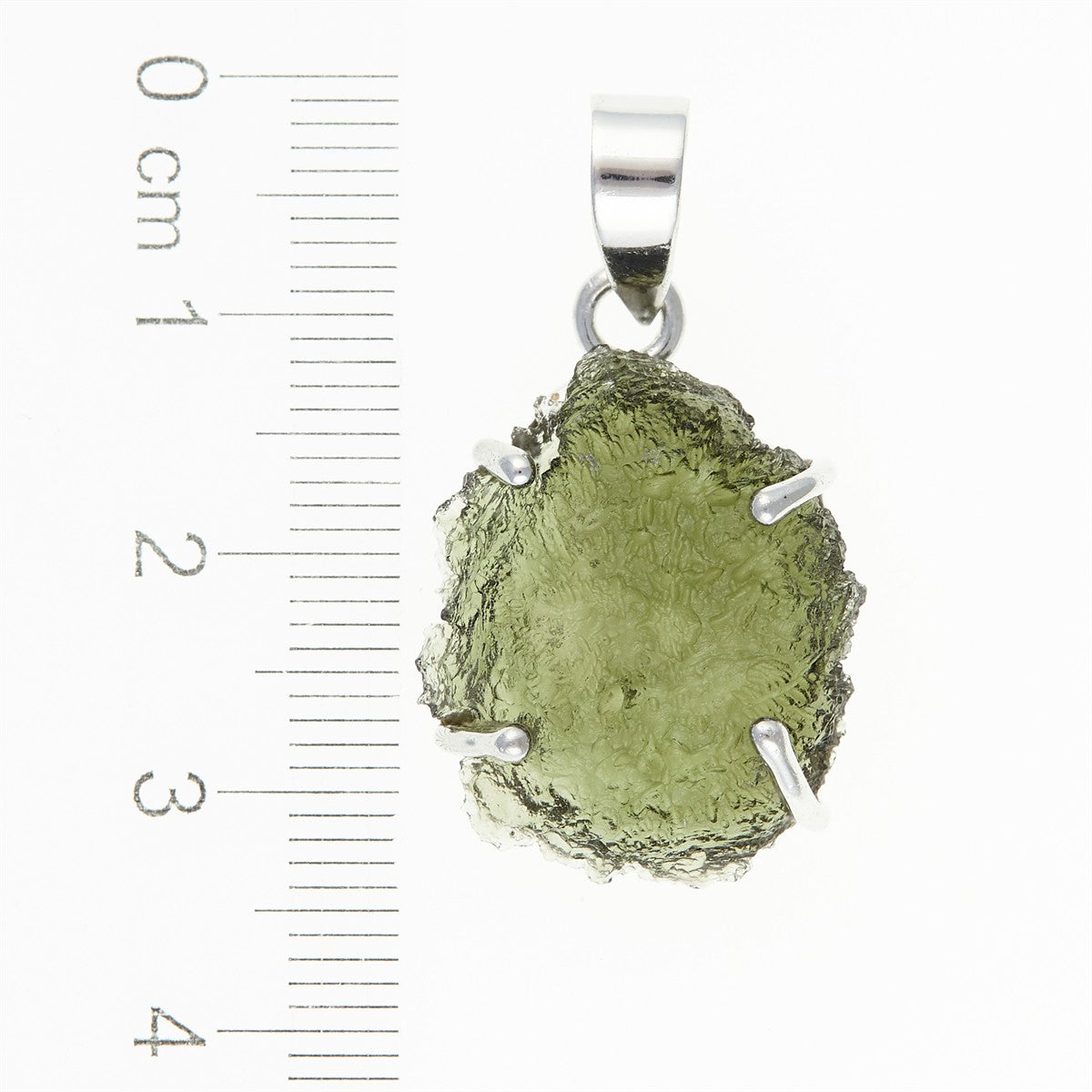 Silver pendant with a moldavite SATP062
