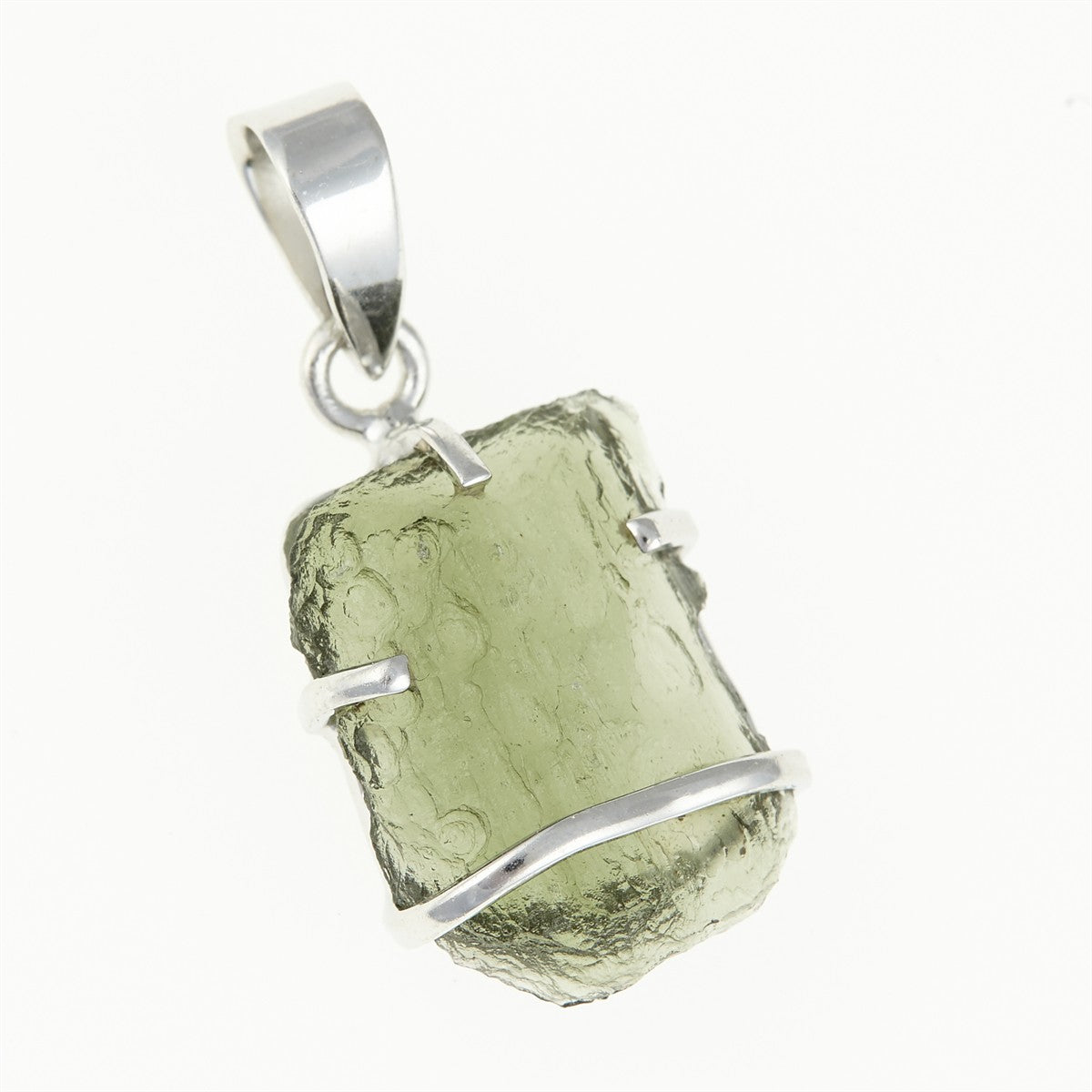 Silver pendant with a moldavite SATP1714B