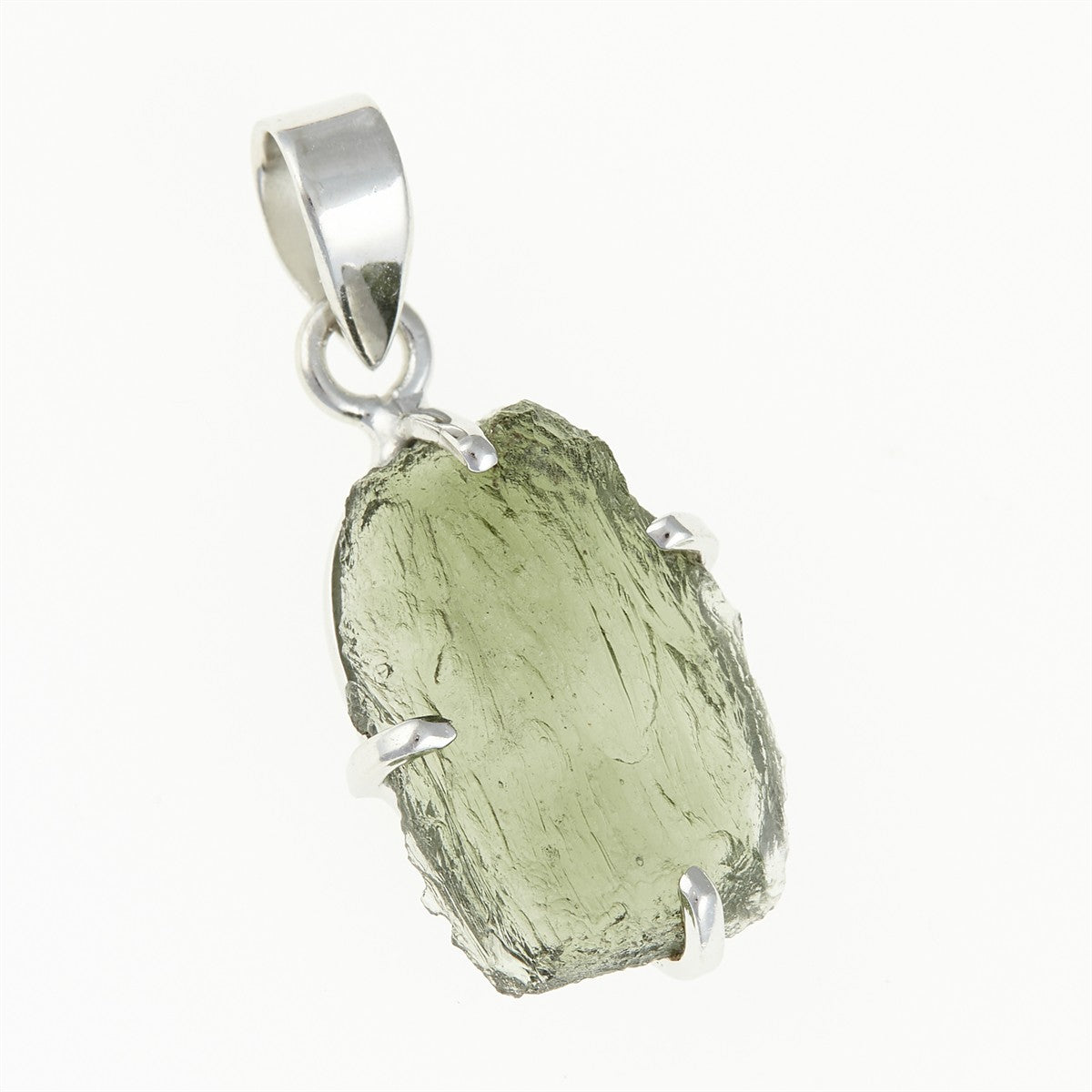 Silver pendant with a moldavite SATP1722A
