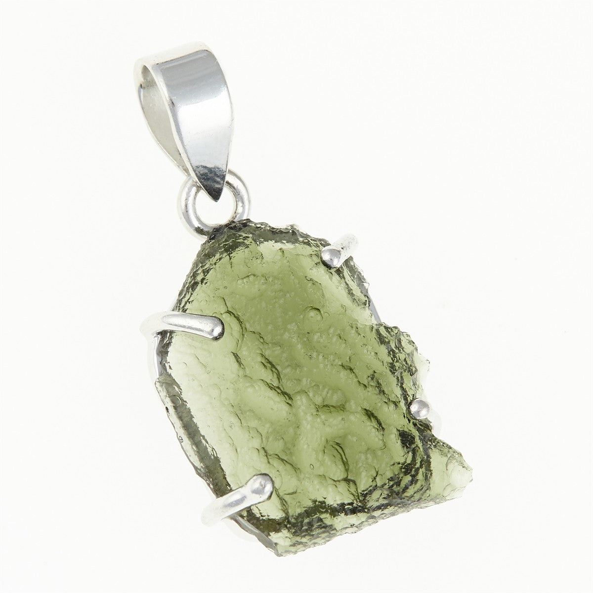 Silver pendant with a moldavite SATP1768B