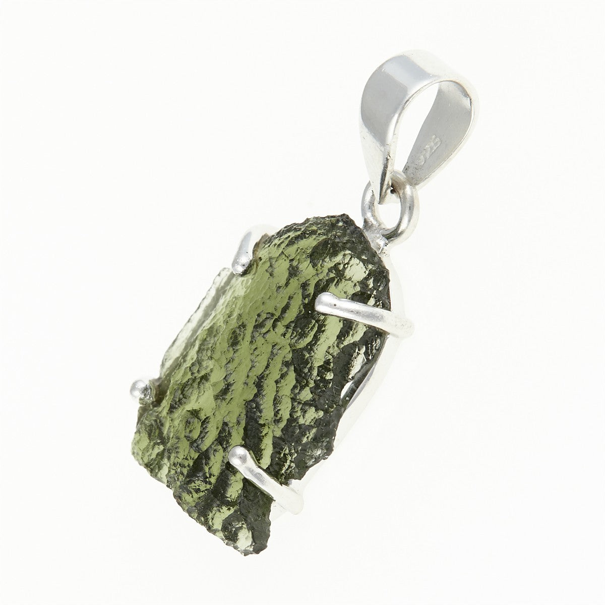 Silver pendant with a moldavite SATP1768B