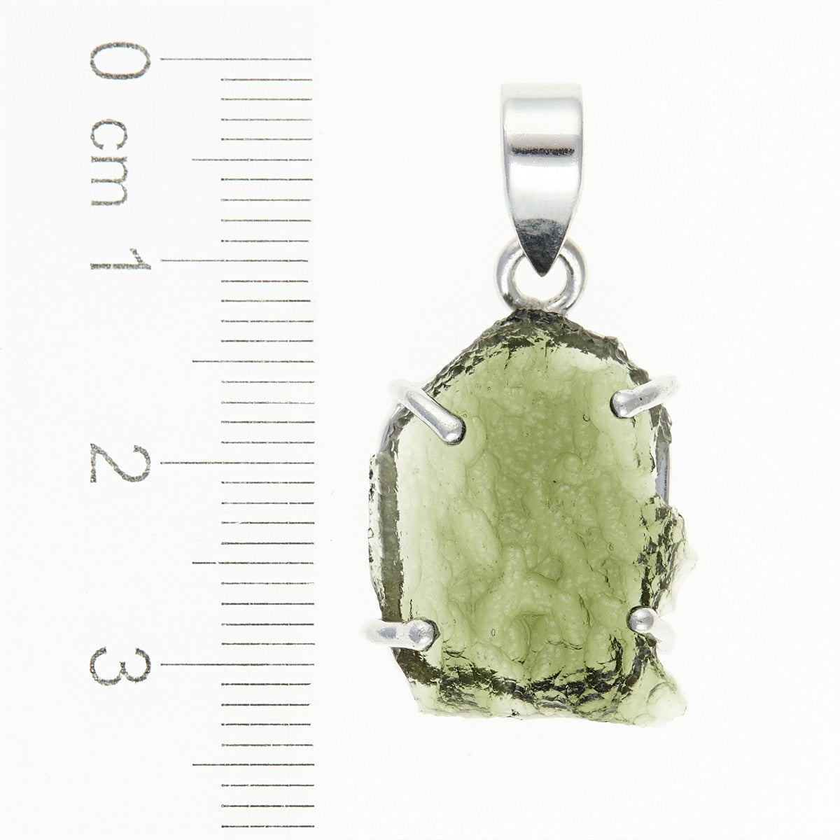 Silver pendant with a moldavite SATP1768B