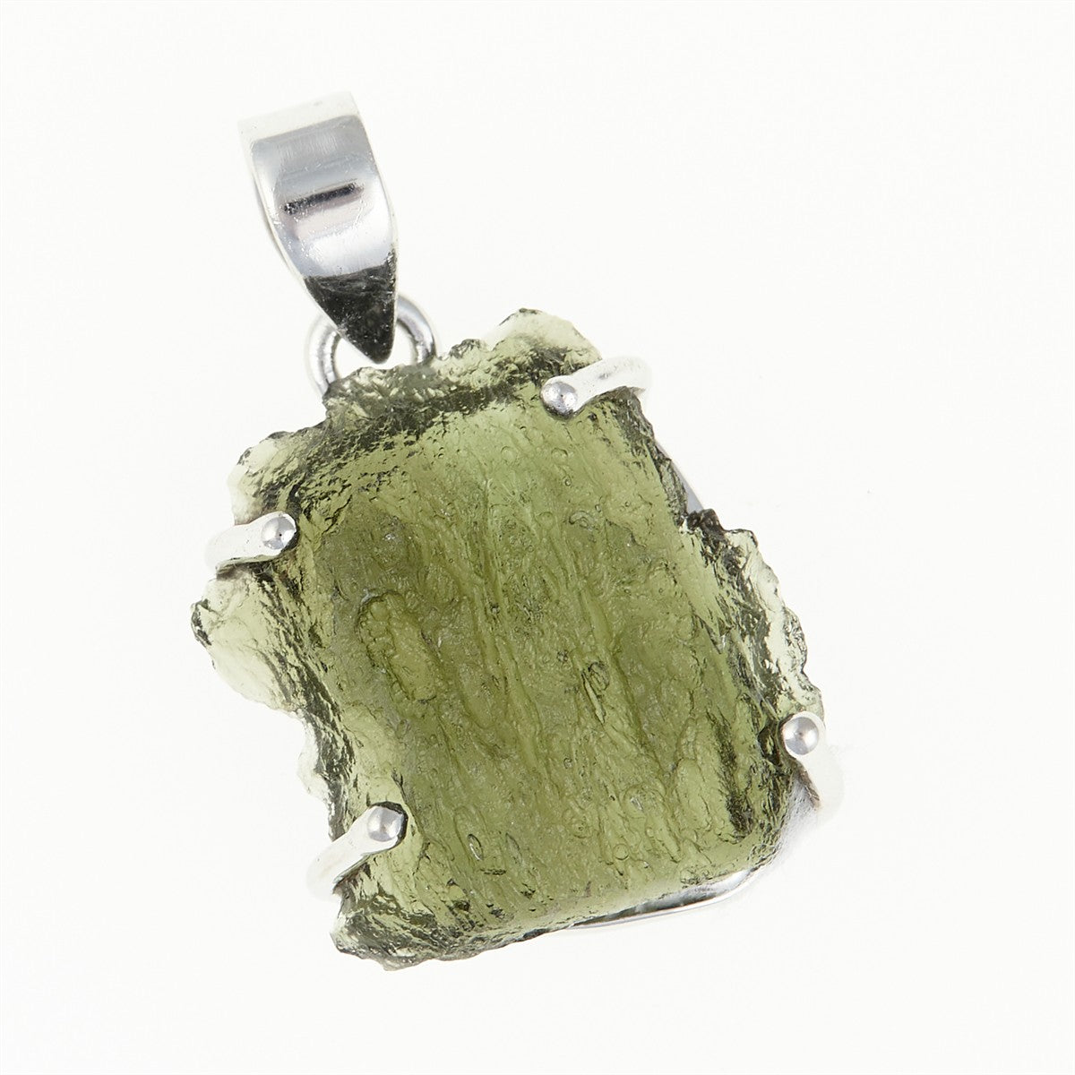 Silver pendant with a moldavite SATP3782A