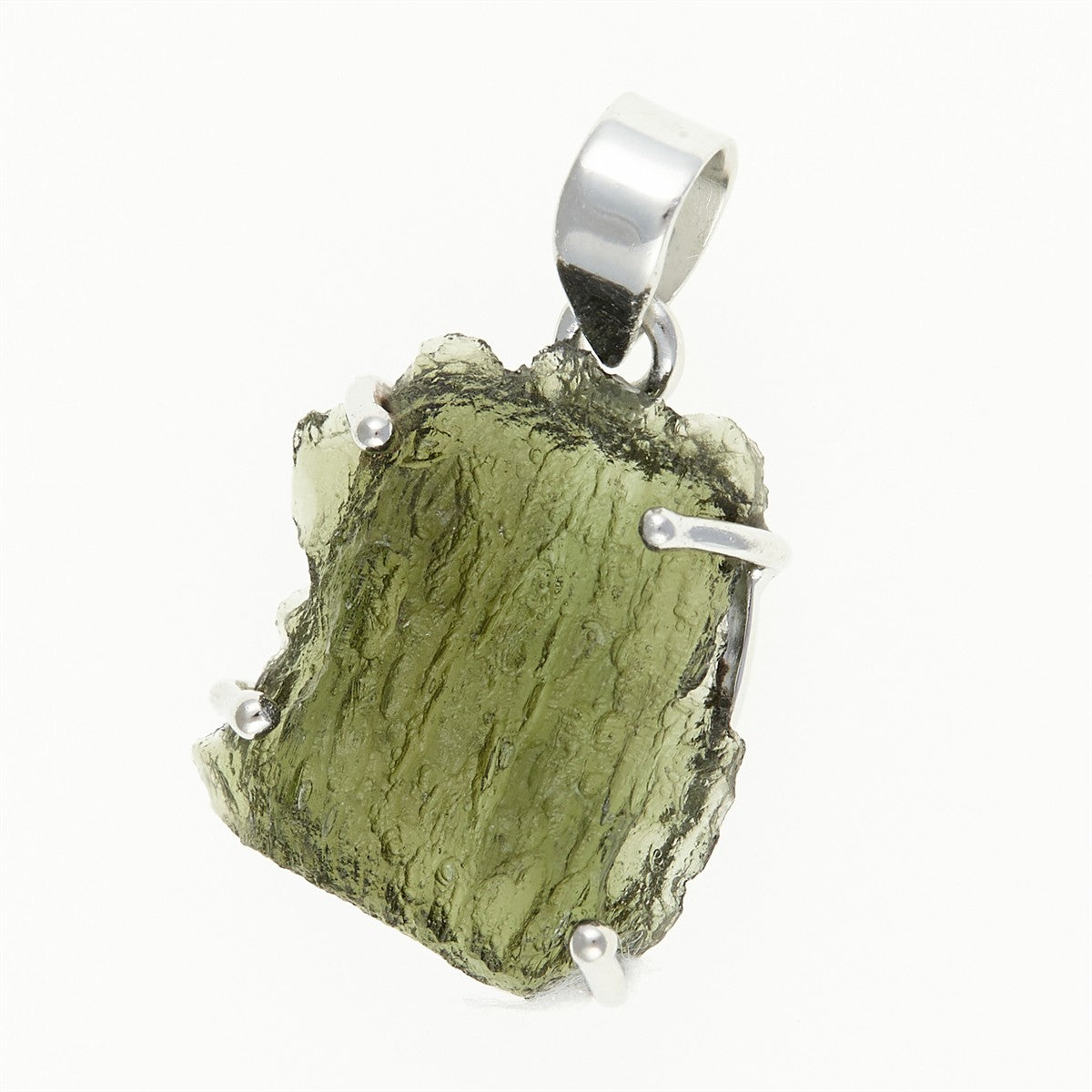 Silver pendant with a moldavite SATP3782A