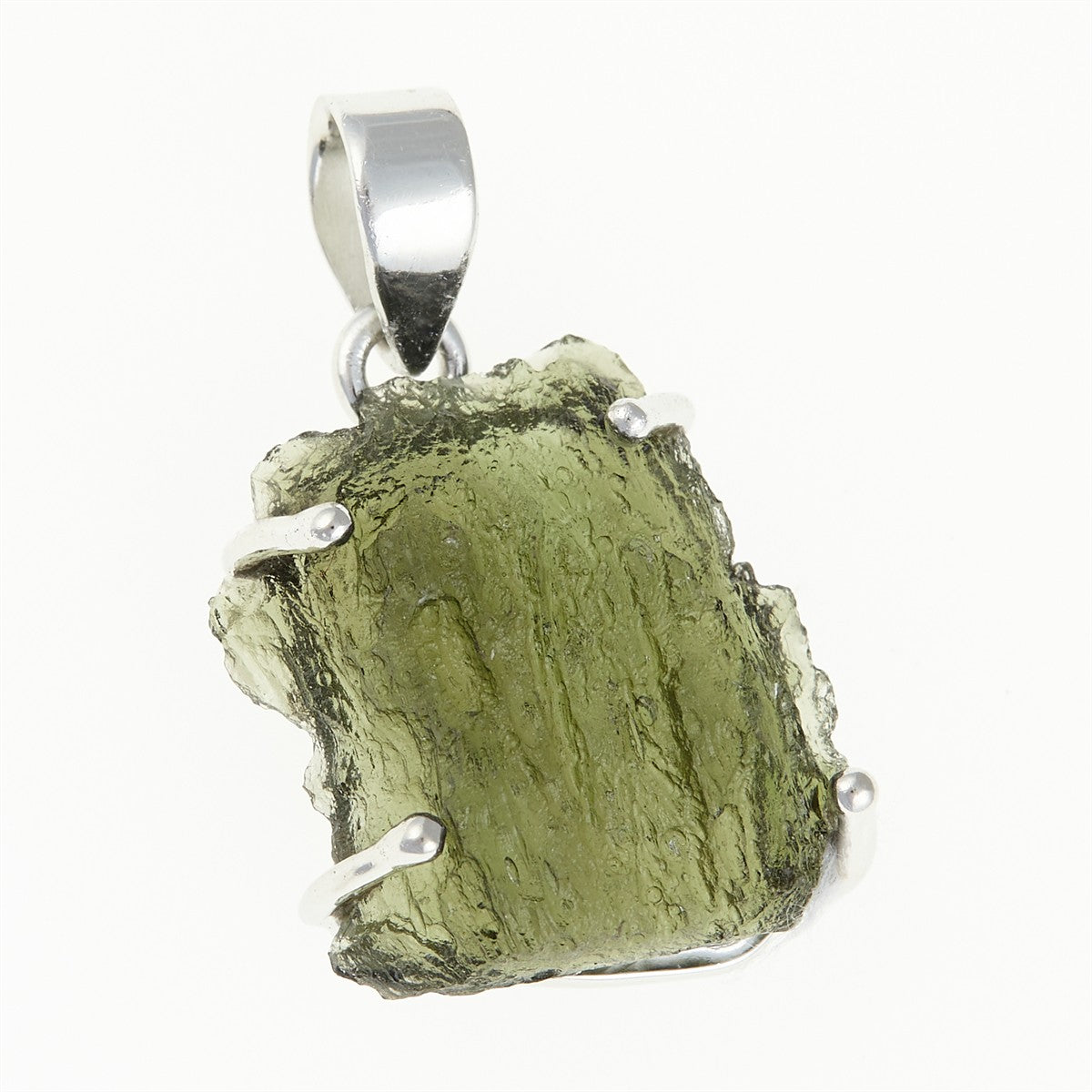 Silver pendant with a moldavite SATP3782A