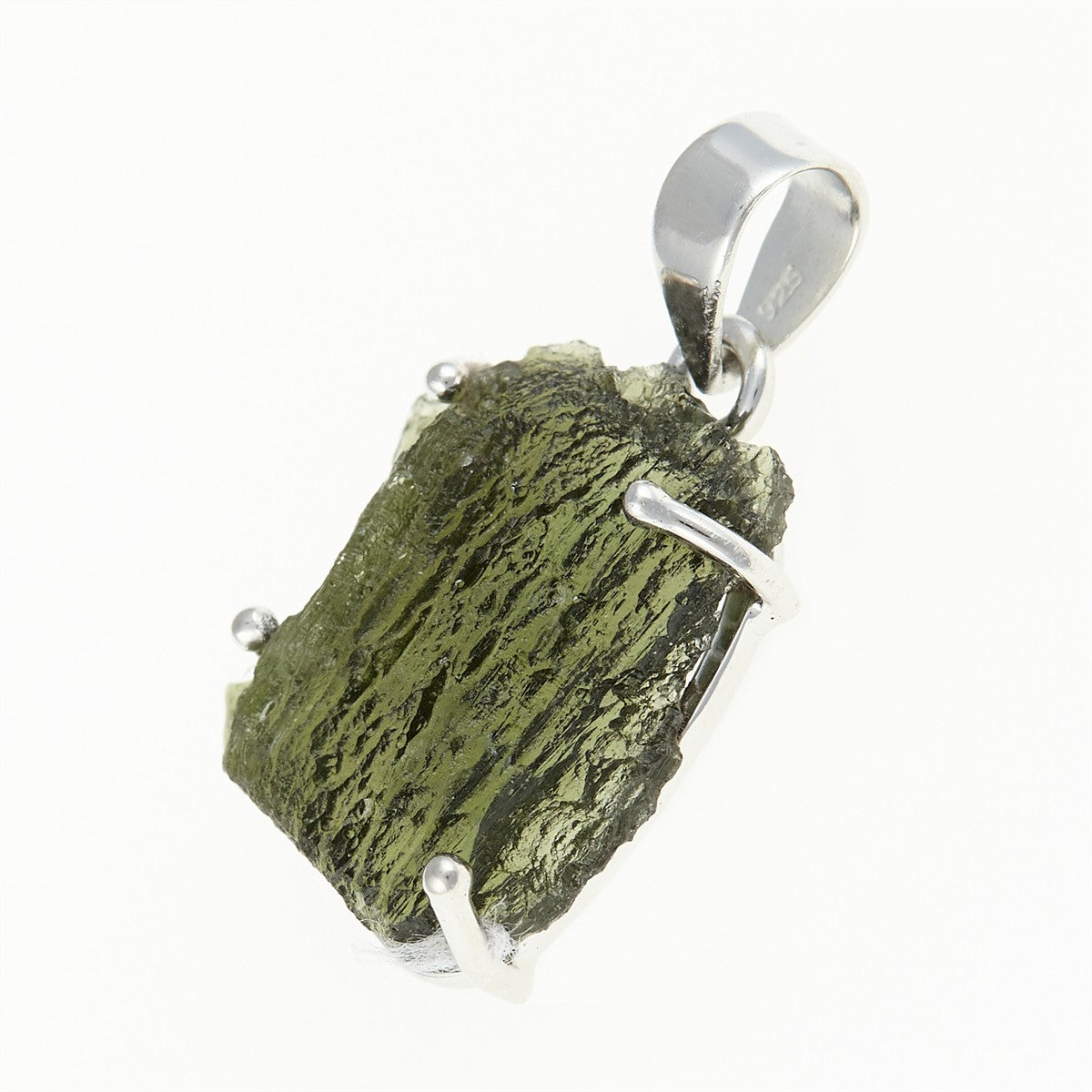 Silver pendant with a moldavite SATP3782A
