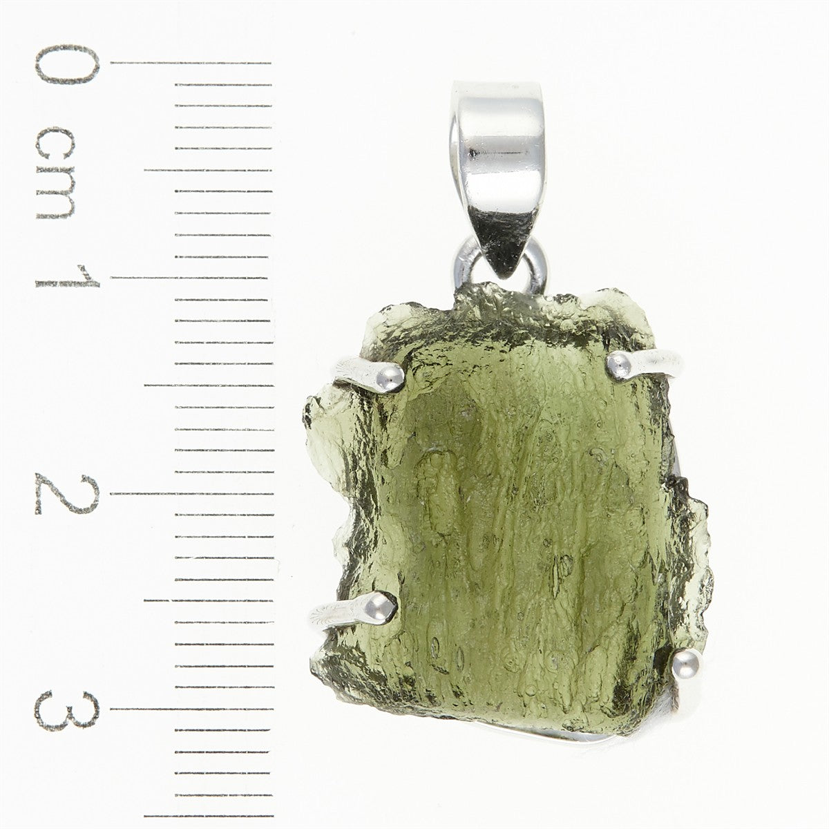 Silver pendant with a moldavite SATP3782A