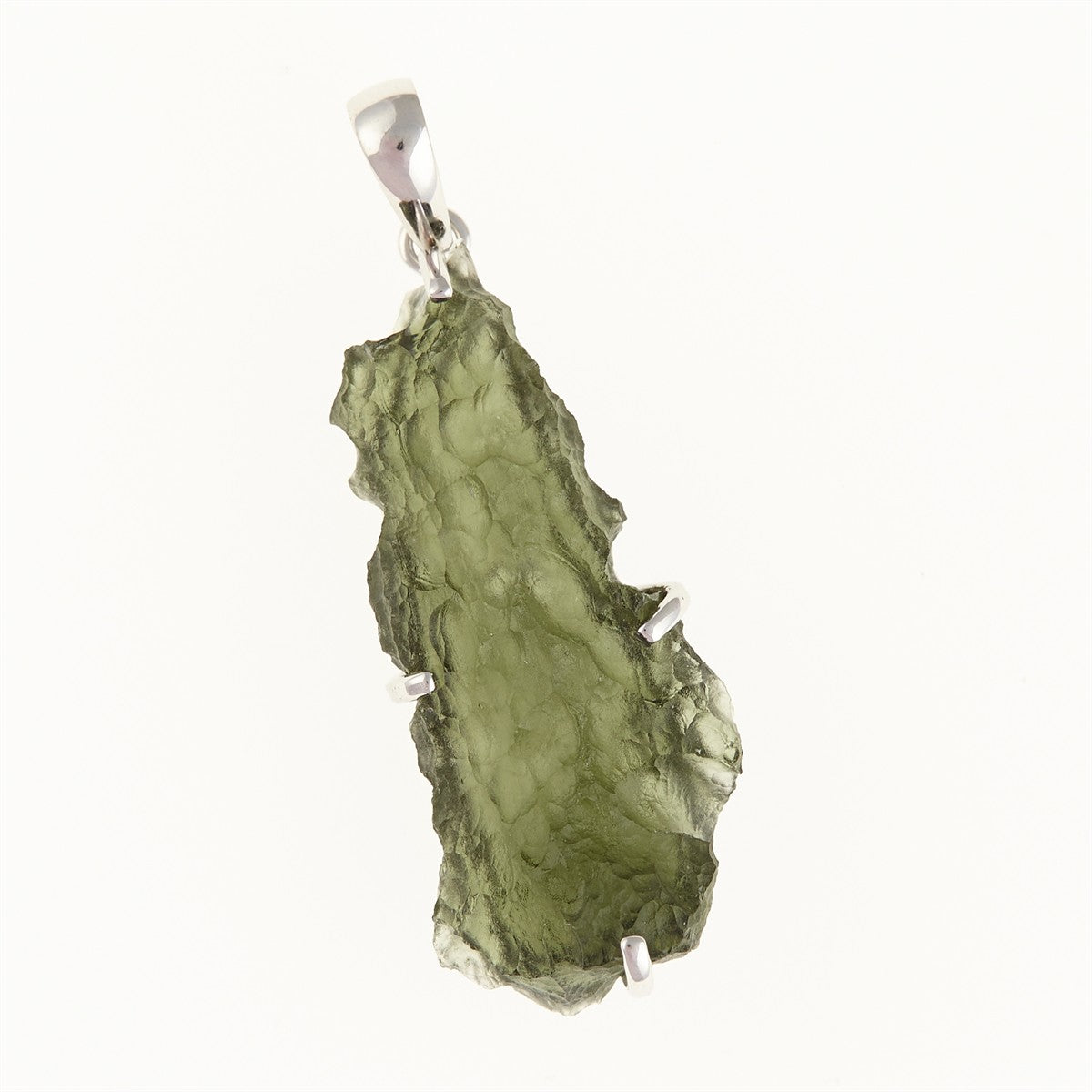 Silver pendant with a moldavite SM11999