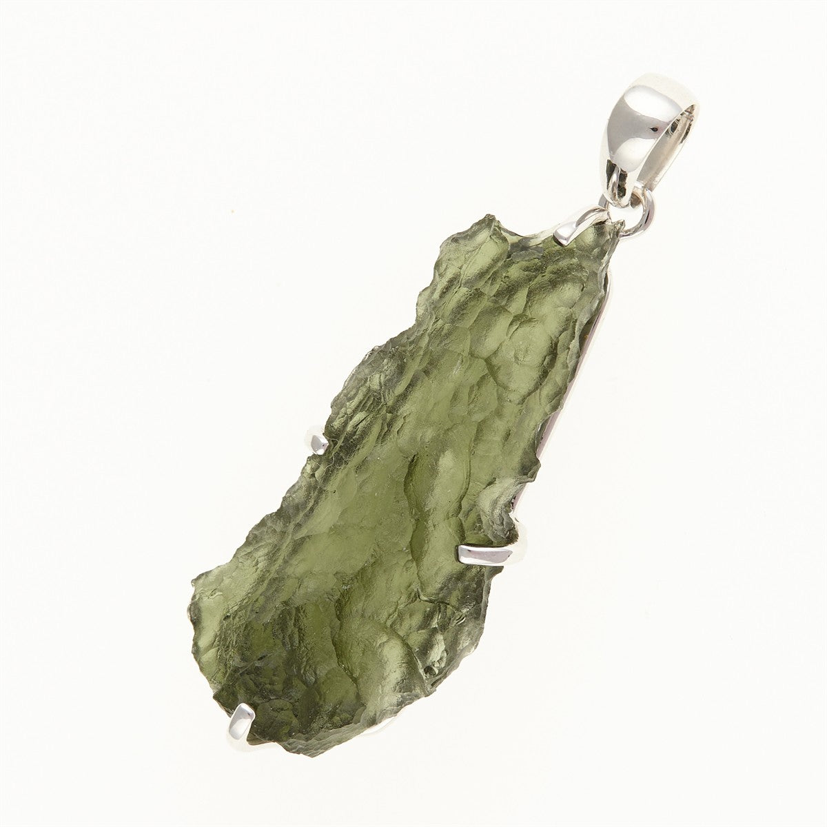 Silver pendant with a moldavite SM11999