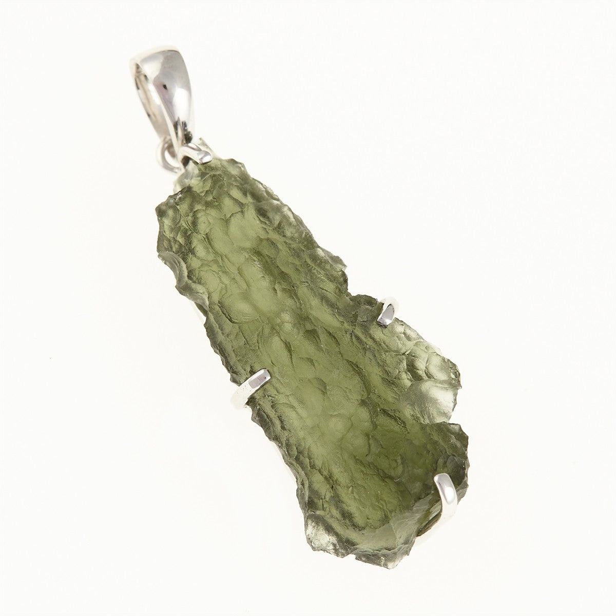 Silver pendant with a moldavite SM11999