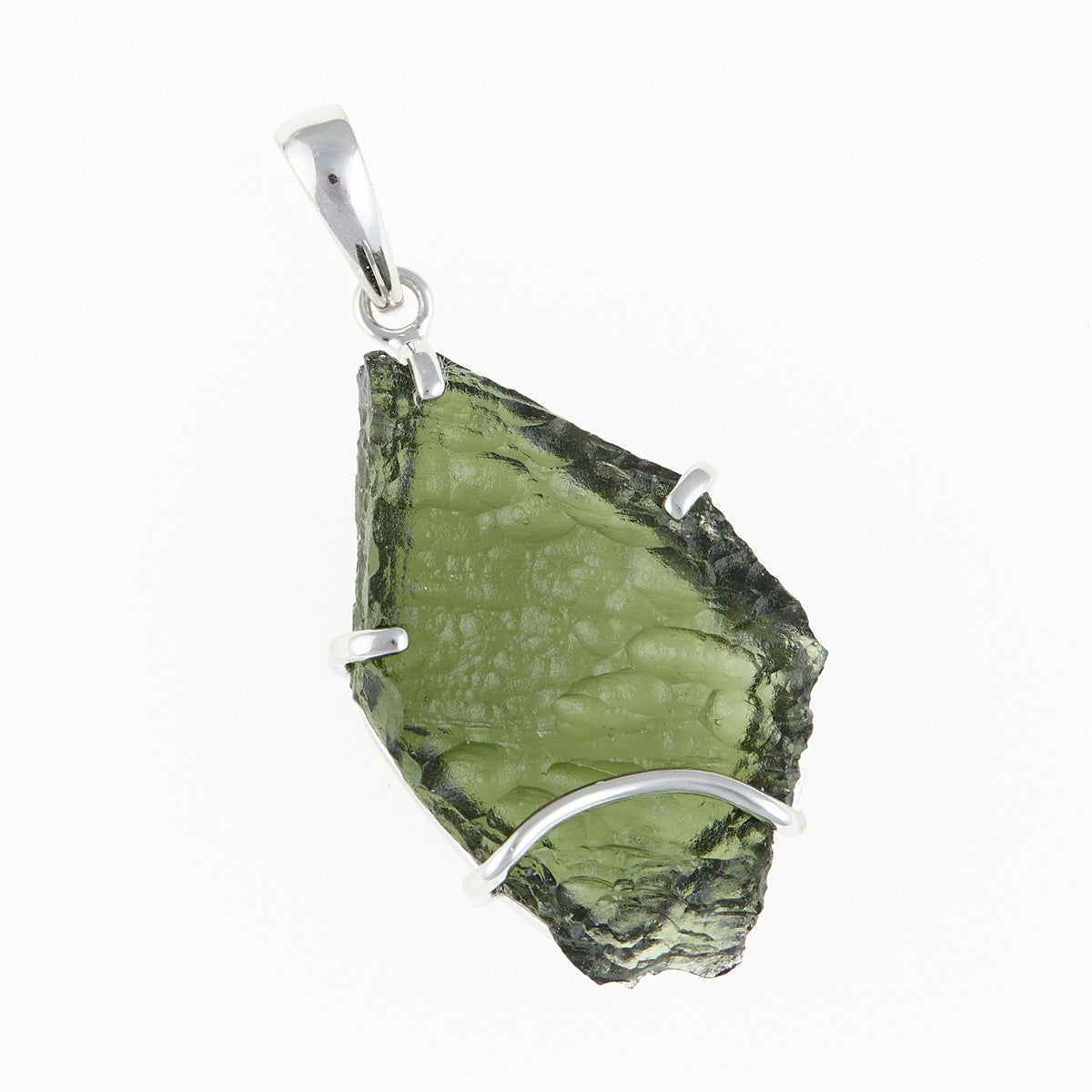 Silver pendant with a moldavite SM12004