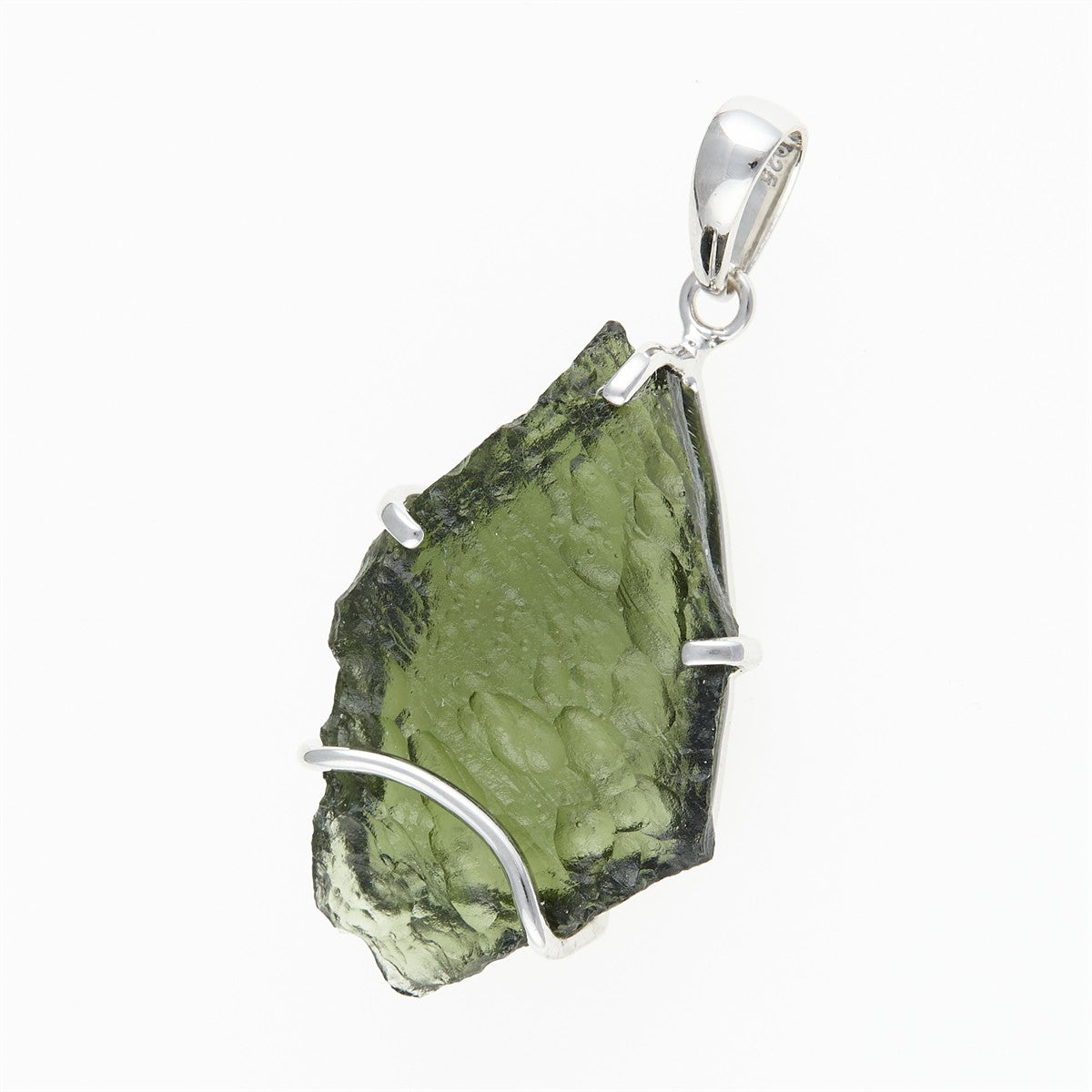 Silver pendant with a moldavite SM12004