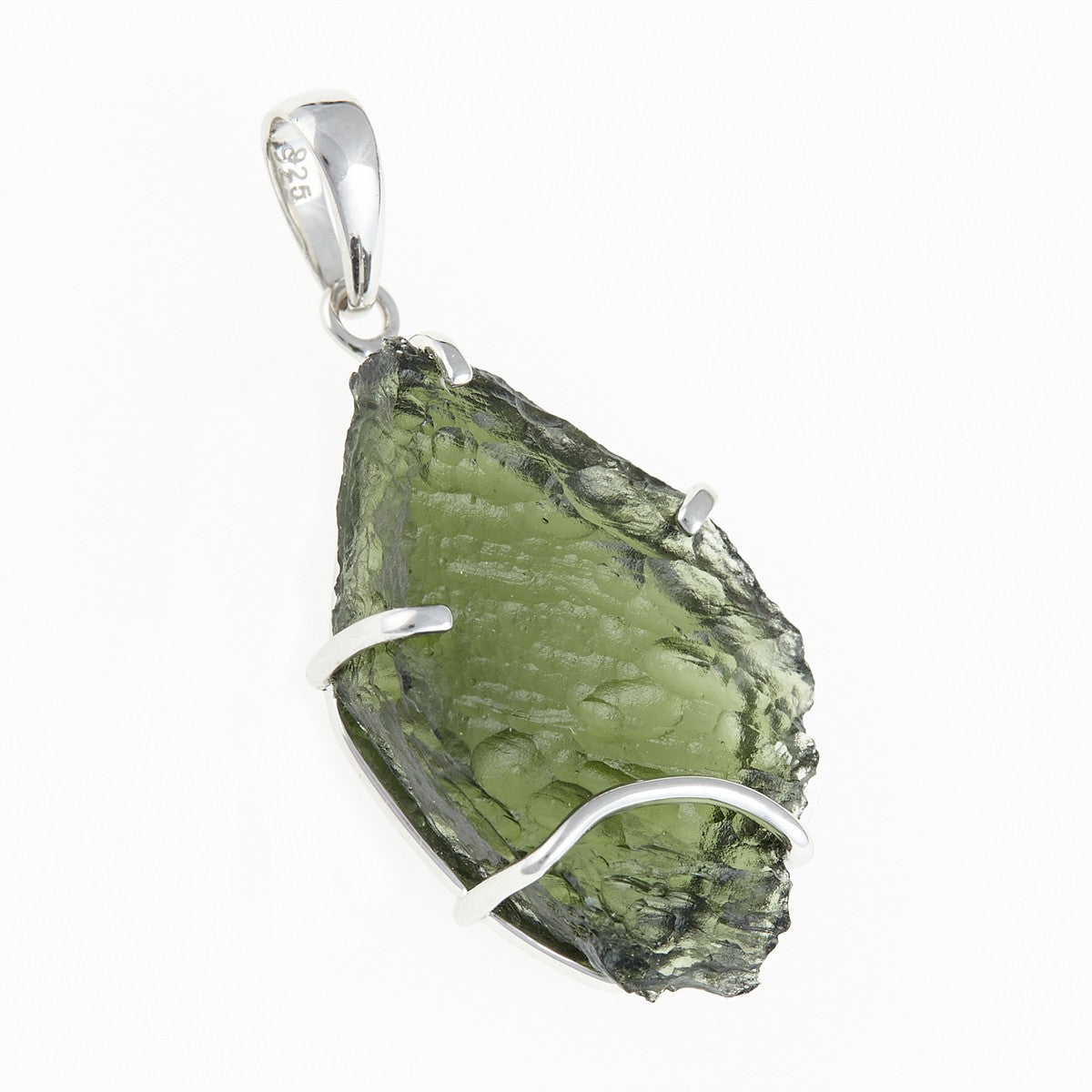 Silver pendant with a moldavite SM12004