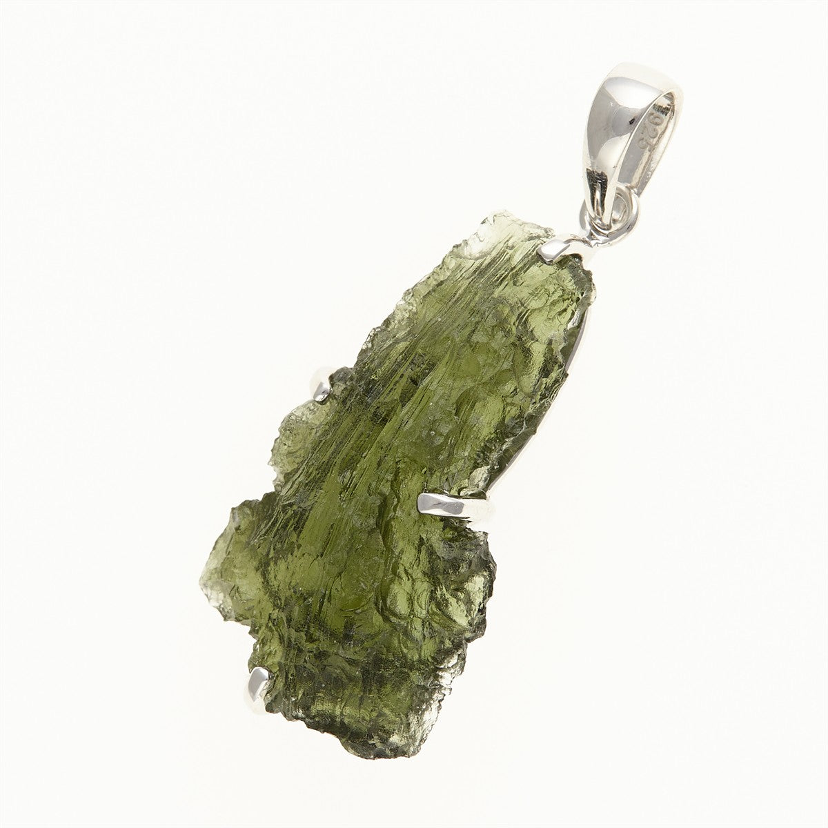 Silver pendant with a moldavite SM12006